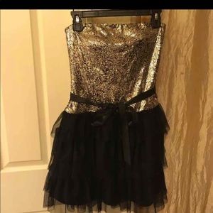 🖤Formal dress with gold sequin